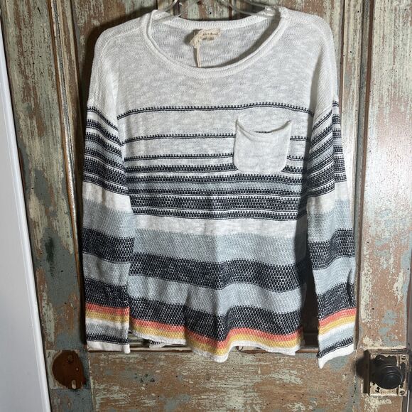 Hem and Thread Pullover Multi Striped Sweater-Small NWT - Picture 1 of 9